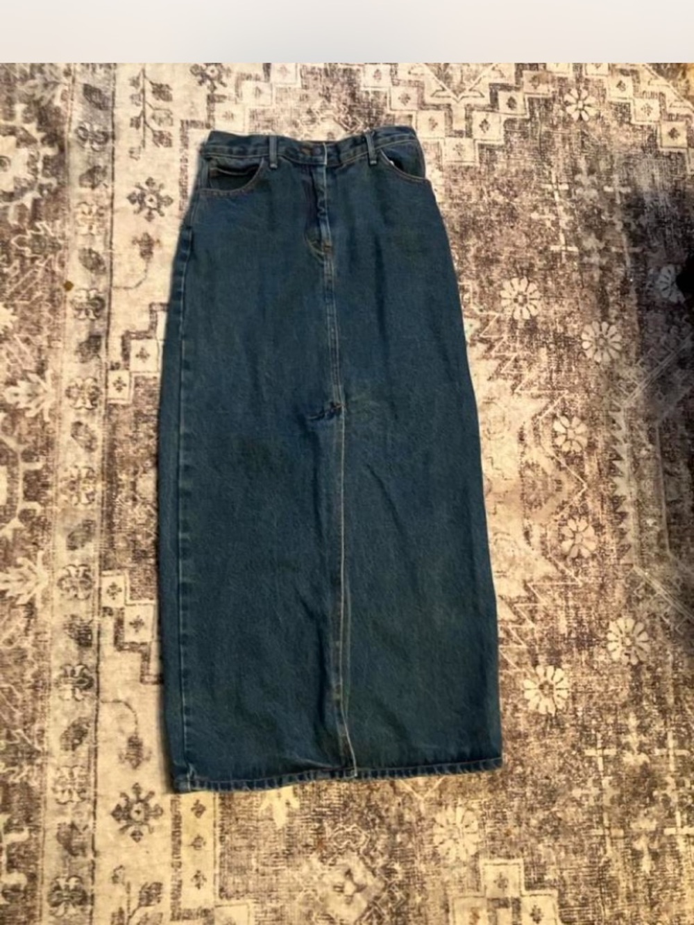 BCBG Dark Denim Maxi Skirt